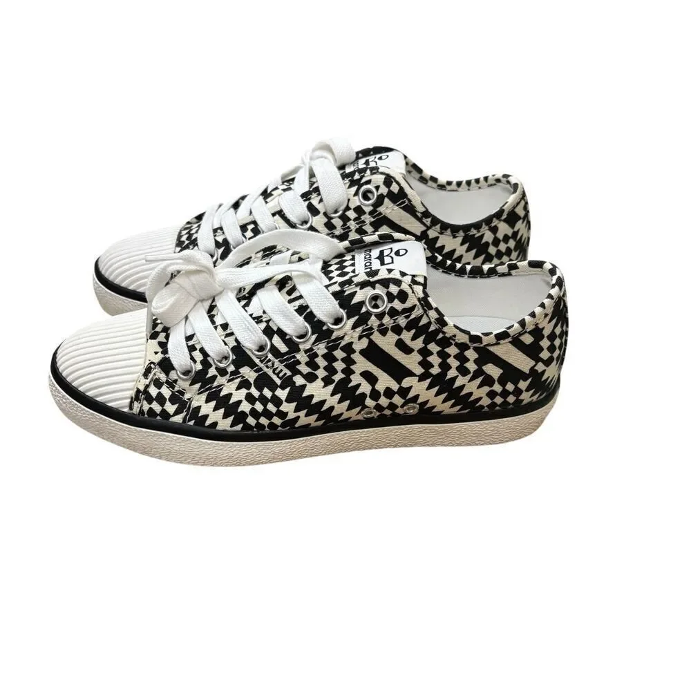 Isabel Marant “Binkoo” Jane White & Black Canvas Sneakers NWB Size 36 - Picture 2 of 9